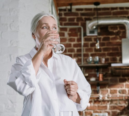 Woman drinking water